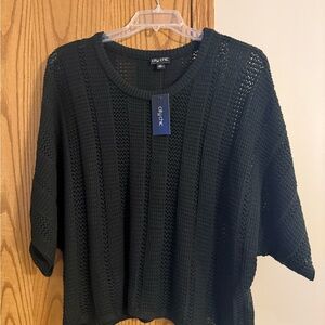 City Chic Black Open-Weave Knit sweater